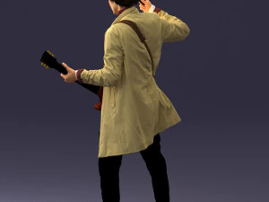 000246 Man with Guitar Realistic Musician Character 0118 3D Model