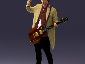 musician electric guitar 0118-1 3D Model