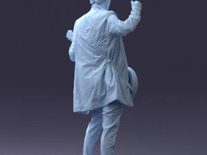 000246 Man with Guitar Realistic Musician Character 0118 3D Model