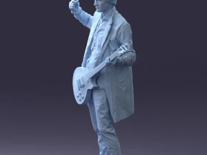 000246 Man with Guitar Realistic Musician Character 0118 3D Model