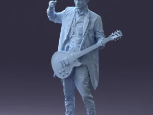 000246 Man with Guitar Realistic Musician Character 0118 3D Model