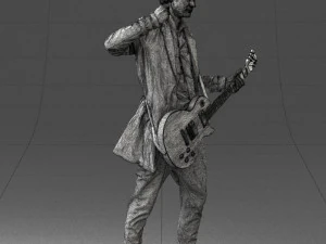000246 Man with Guitar Realistic Musician Character 0118 3D Model