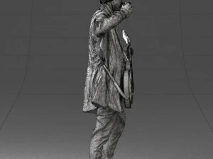 000246 Man with Guitar Realistic Musician Character 0118 3D Model