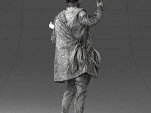000246 Man with Guitar Realistic Musician Character 0118 3D Model