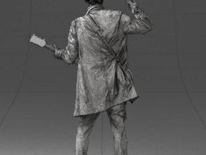 000246 Man with Guitar Realistic Musician Character 0118 3D Model