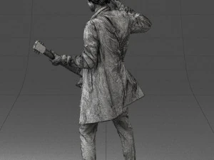 000246 Man with Guitar Realistic Musician Character 0118 3D Model
