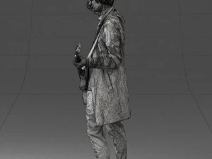 000246 Man with Guitar Realistic Musician Character 0118 3D Model