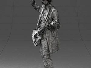 000246 Man with Guitar Realistic Musician Character 0118 3D Model