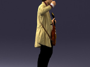 000246 Man with Guitar Realistic Musician Character 0118 3dp Model Cetak 3D