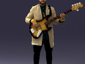 musician bass guitar 0118-2 Modèle 3D