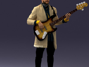 musician bass guitar 0118-2 Modèle 3D