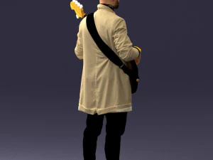 000247 Man with Bass Guitar Realistic Musician Character 0118 3dp 3D Print Model