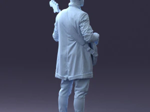000247 Man with Bass Guitar Realistic Musician Character 0118 3dp 3D Print Model