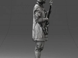 000247 Man with Bass Guitar Realistic Musician Character 0118 3dp 3D Print Model