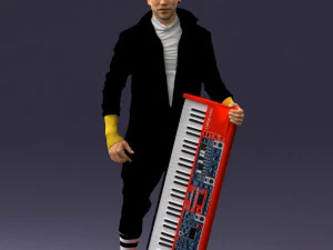 000248 Mann mit Tastatur, realistischer Musikercharakter 0118 3dp 3D Druckmodell