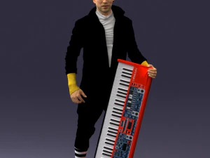 000248 Man with Keyboard Realistic Musician Character 0118 3dp 3D Print Model