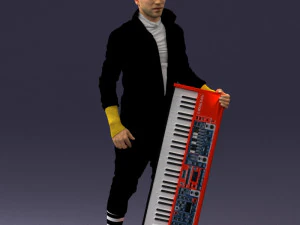 000248 Man with Keyboard Realistic Musician Character 0118 3dp 3D Print Model