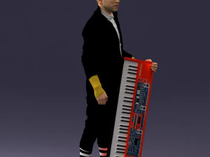 000248 Man with Keyboard Realistic Musician Character 0118 3dp 3D Print Model