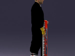 000248 Man with Keyboard Realistic Musician Character 0118 3dp 3D Print Model