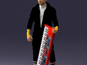 000248 Man with Keyboard Realistic Musician Character 0118 3dp 3D Print Model