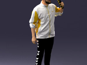 000249 Man with Tambourine Realistic Percussionist Character 0118 3dp 3D Print Model