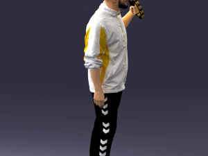 000249 Man with Tambourine Realistic Percussionist Character 0118 3dp 3D Print Model