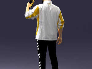 000249 Man with Tambourine Realistic Percussionist Character 0118 3dp 3D Print Model