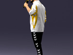 000249 Man with Tambourine Realistic Percussionist Character 0118 3dp 3D Print Model