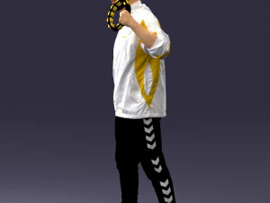 000249 Man with Tambourine Realistic Percussionist Character 0118 3dp 3D Print Model
