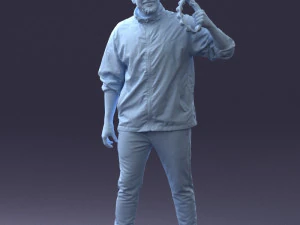 000249 Man with Tambourine Realistic Percussionist Character 0118 3dp 3D Print Model