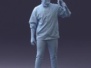 000249 Man with Tambourine Realistic Percussionist Character 0118 3dp 3D Print Model