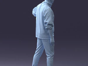 000249 Man with Tambourine Realistic Percussionist Character 0118 3dp 3D Print Model