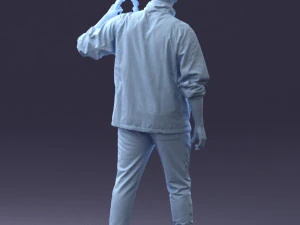 000249 Man with Tambourine Realistic Percussionist Character 0118 3dp 3D Print Model