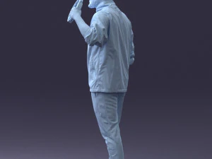 000249 Man with Tambourine Realistic Percussionist Character 0118 3dp 3D Print Model