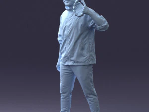 000249 Man with Tambourine Realistic Percussionist Character 0118 3dp 3D Print Model