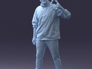 000249 Man with Tambourine Realistic Percussionist Character 0118 3dp 3D Print Model