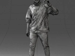 000249 Man with Tambourine Realistic Percussionist Character 0118 3dp 3D Print Model