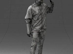 000249 Man with Tambourine Realistic Percussionist Character 0118 3dp 3D Print Model