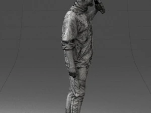 000249 Man with Tambourine Realistic Percussionist Character 0118 3dp 3D Print Model