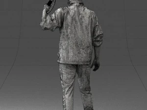 000249 Man with Tambourine Realistic Percussionist Character 0118 3dp 3D Print Model