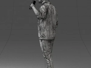 000249 Man with Tambourine Realistic Percussionist Character 0118 3dp 3D Print Model