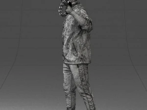 000249 Man with Tambourine Realistic Percussionist Character 0118 3dp 3D Print Model