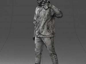 000249 Man with Tambourine Realistic Percussionist Character 0118 3dp 3D Print Model