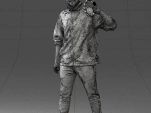 000249 Man with Tambourine Realistic Percussionist Character 0118 3dp 3D Print Model