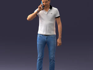 000265 Man Talking on Phone 0522 3D Model