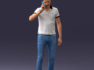 000265 Man Talking on Phone 0522 3D Model