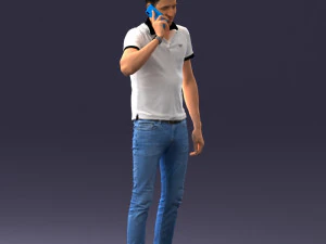 000265 Man Talking on Phone 0522 3D Model