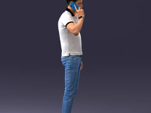 000265 Man Talking on Phone 0522 3D Model