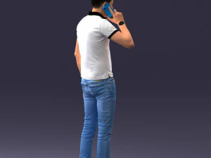 000265 Man Talking on Phone 0522 3D Model