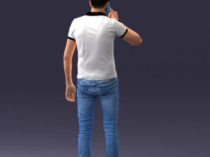 000265 Man Talking on Phone 0522 3D Model